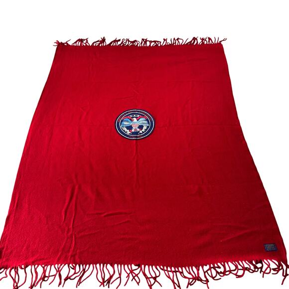 Vintage Red Pendleton Wool Stadium Blanket Americas 200th 1776-1976 Eagle 53x73 - Picture 1 of 16